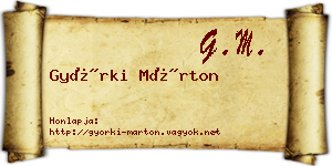 Györki Márton névjegykártya